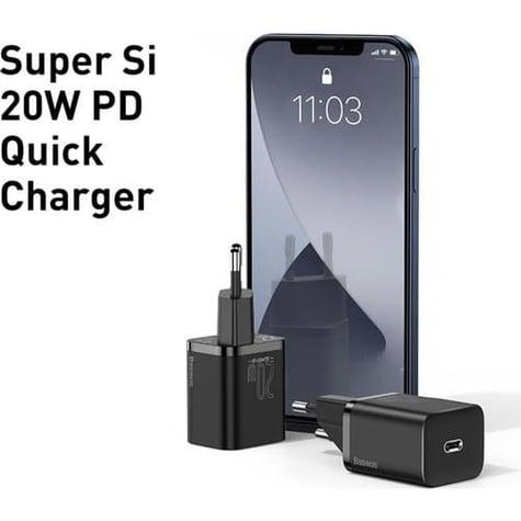 Baseus Super Si QC 20W Type-C Şarj Cihazı Siyah