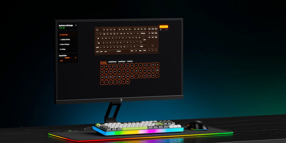 GamePower Nama RGB Mekanik Kablolu, 2.4Ghz, Bluetooth 3 Mod Aliminyum Gaming Klavye