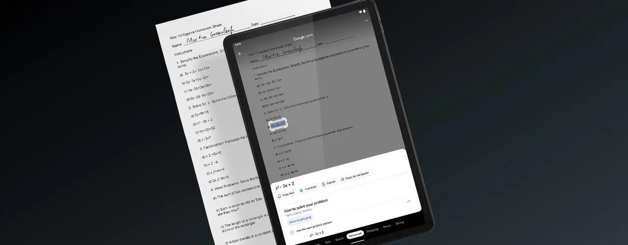 Google Lens, Lenovo Tab M11 tablette kullanılıyor.