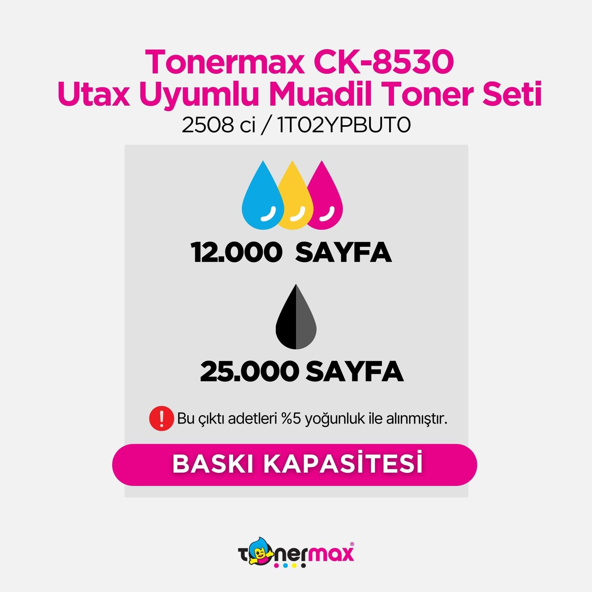 Utax CK-8530 Muadil Toner Sarı / 2508 ci / 1T02YPAUT0