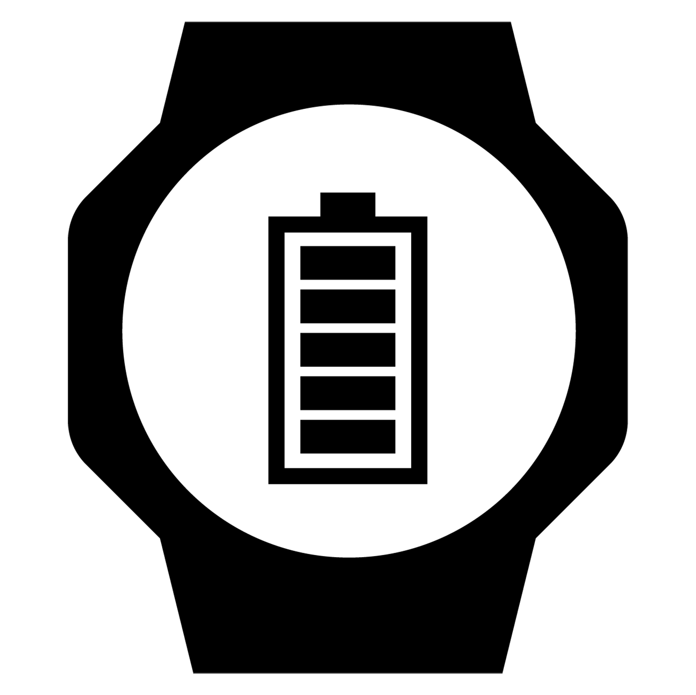 Uzun pil ömrünü temsil eden, saat yüzünün içerisinde tamamen dolu bir pilin simgesel sembolü