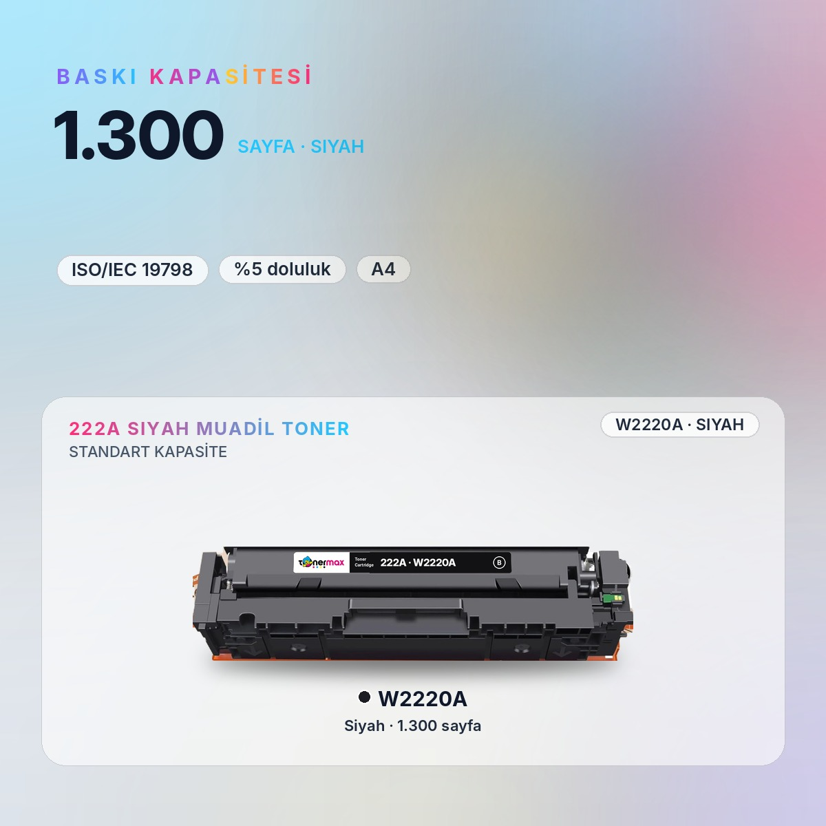 W2220A Siyah Muadil Toner baskı kapasitesi