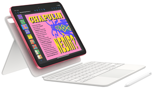 iPad, Magic Keyboard Folio ve Apple Pencil gösteriliyor