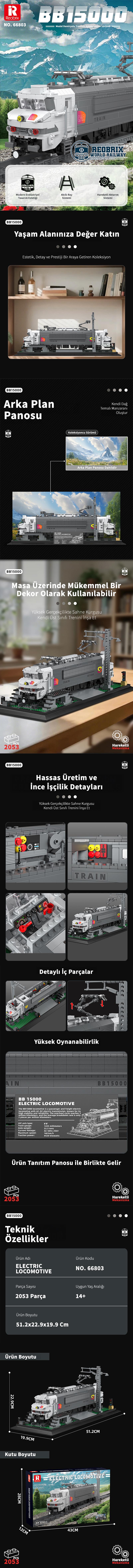 Reobrix Electric Locomotive BB 15000 66803 Brick Yapım Seti