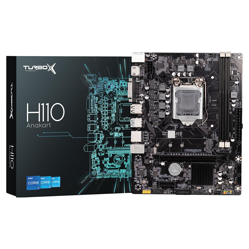 Turbox TitanX D3 H110 Sata,M2 Ddr3 Usb 3.0 Dvı Hdmi Ses G.Lan 1151P 6.7.8.9 Gen Anakart