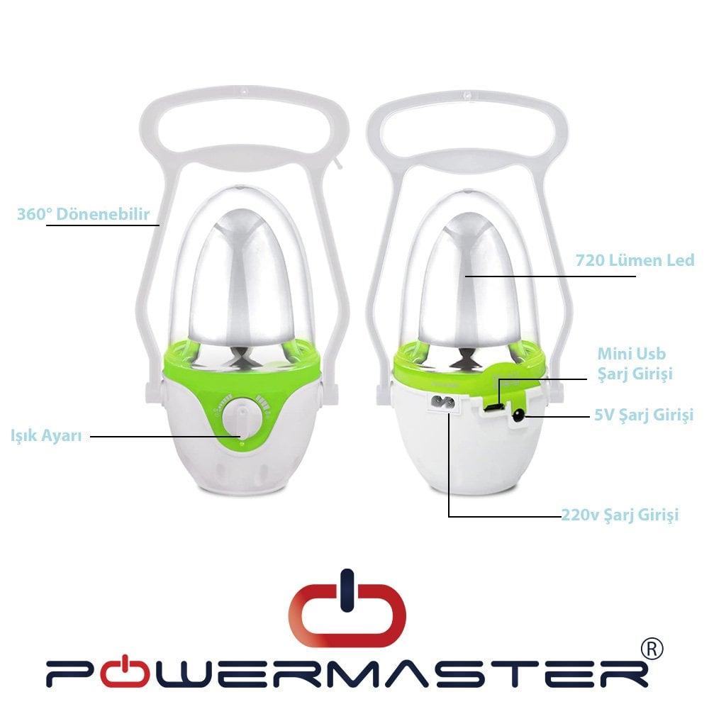 Powermaster Şarjlı Kamp Lambası 40 Ledli 15W WD-833 Özellikleri
