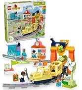 LEGO DUPLO Town Büyük İnteraktif Mahalle Treni 10428 – 3 Yaş ve Üzeri Çocuklara Özel Işıklı, Sesl...
