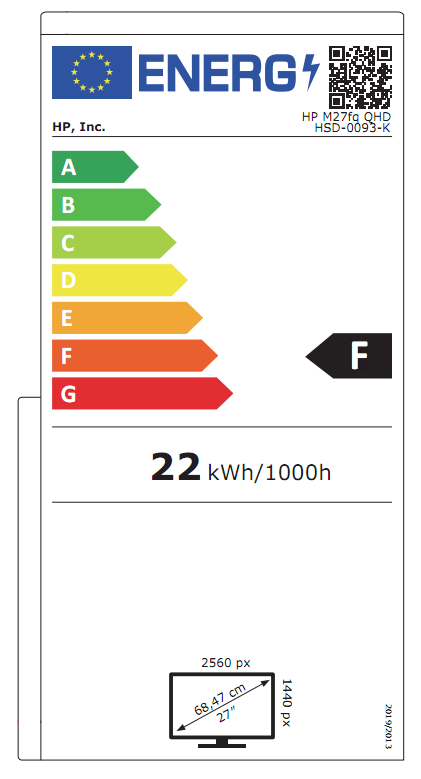Enerji verimliliği sınıfı etiketi görüntüsü