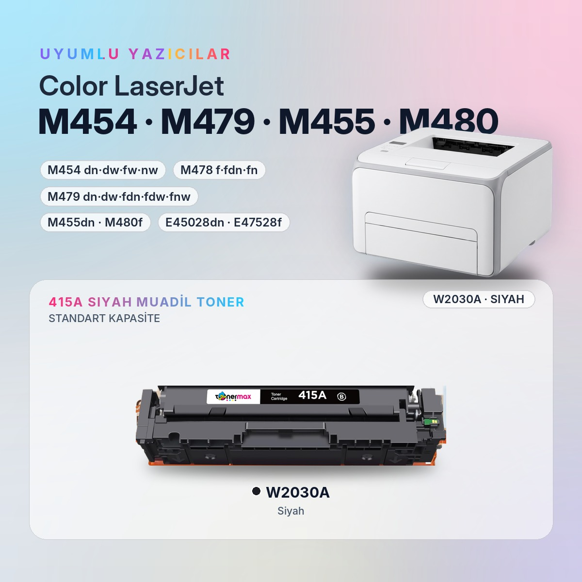 W2030A Siyah Muadil Toner uyumlu yazıcı modelleri