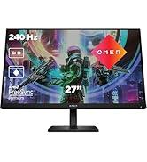 Metin "240 Hz" ve "27" yazılır. Oyun monitörü çeşitli açılardan görüntülenir ve canlı renkler ve oyun arayüzü öğel