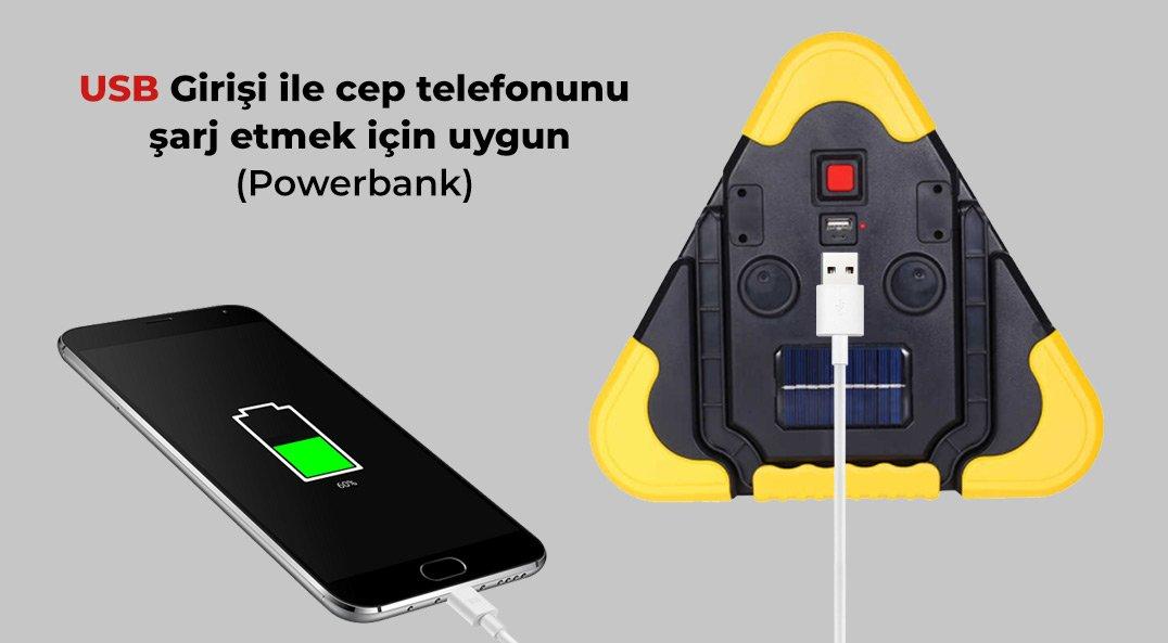 Powermaster Solar Şarj Üçgen Cob Aydınlatma Park Lambası HB-7709