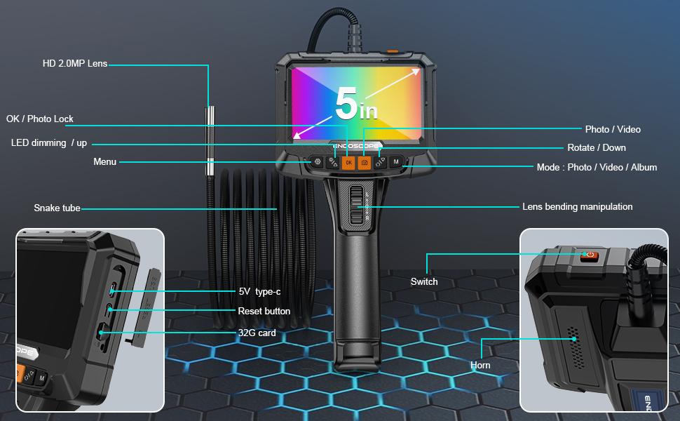 Işıkla Eklemli Borescope