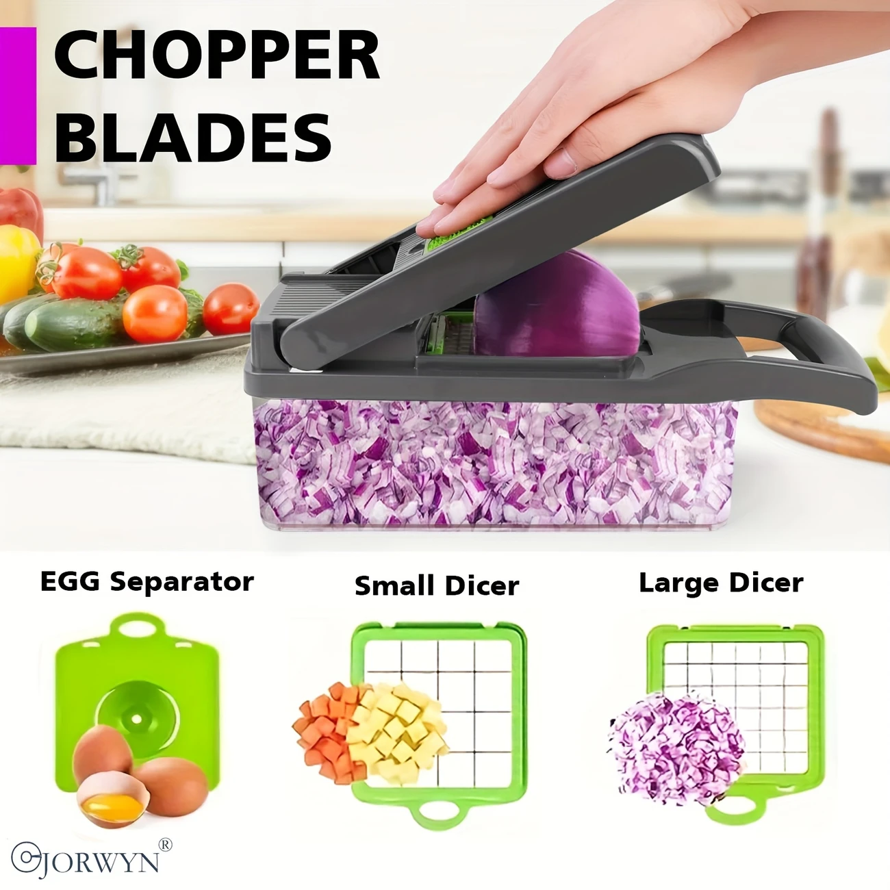 paslanmaz çelik bıçaklı sebze doğrayıcı, gıda doğrayıcı, soğan doğrayıcı, sebze dilimleyici ve spiralizer, kaplı sebze doğrayıcı, plastik ve paslanmaz çelikten yapılmış, mutfak aletleri, ev gereçleri, mutfak i̇çin ayrıntılar 4