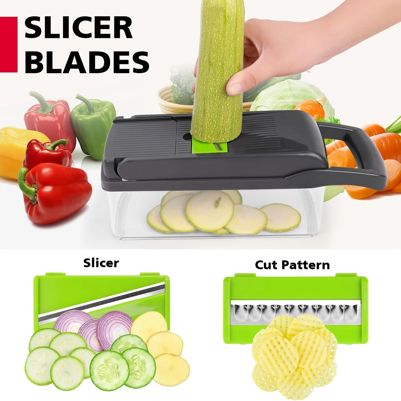 paslanmaz çelik bıçaklı sebze doğrayıcı, gıda doğrayıcı, soğan doğrayıcı, sebze dilimleyici ve spiralizer, kaplı sebze doğrayıcı, plastik ve paslanmaz çelikten yapılmış, mutfak aletleri, ev gereçleri, mutfak i̇çin ayrıntılar 6