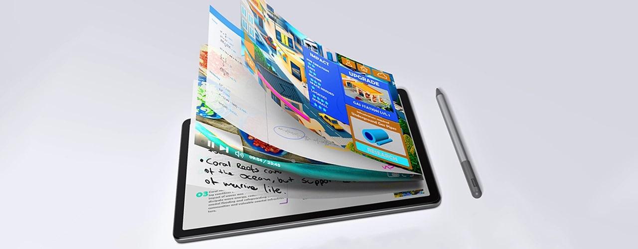 Notes being taken on Lenovo Tab M11 tablet with optional pen