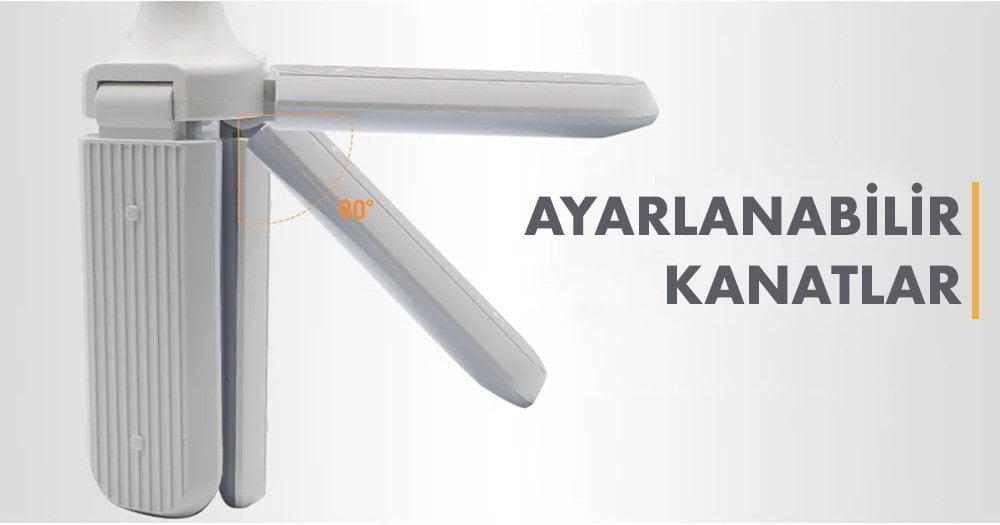 PM-24464 E27 Duy 60W 3 Kollu Pervane Beyaz LED Ampul