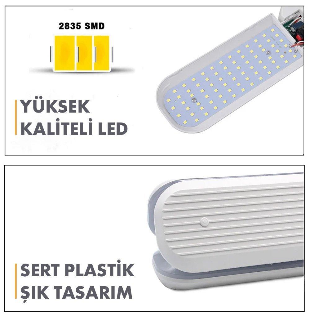 PM-24464 E27 Duy 60W 3 Kollu Pervane Beyaz LED Ampul