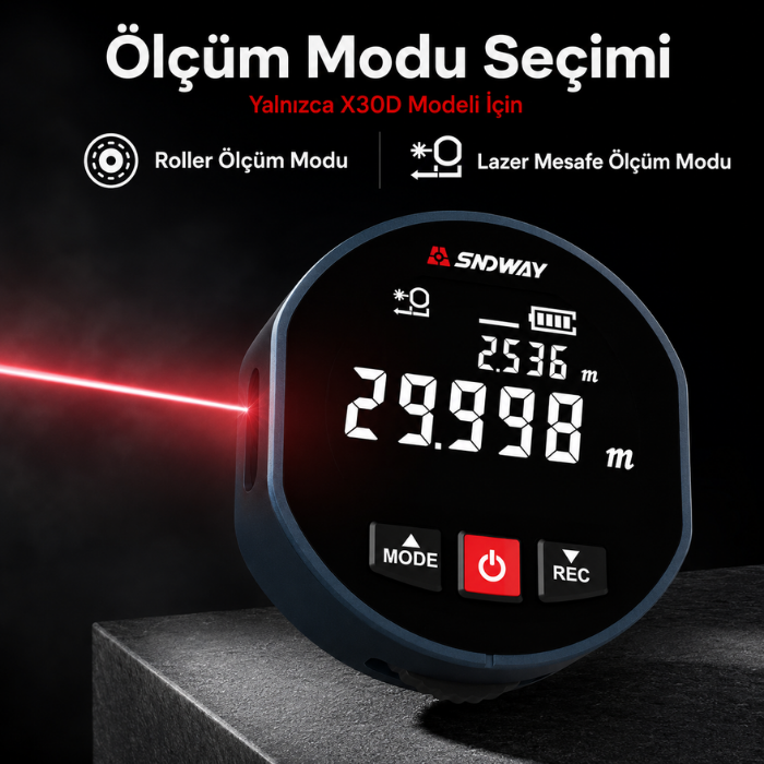 Dijital Rulo Mesafe Ölçer Ölçüm Modları