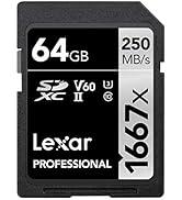 Lexar Professional 1667x SD Kart 64 GB, SDXC UHS-II Bellek Kartı, 250 MB/s'ye kadar Okuma, 120 MB...