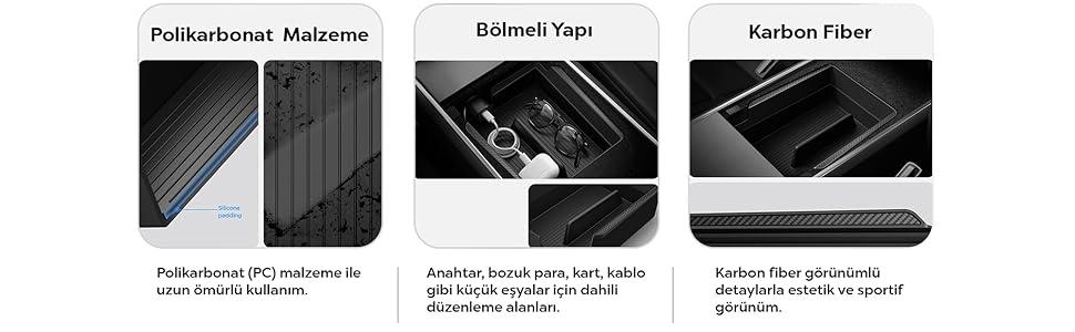 Polikarbonat Mazleme, bölmeli yapı, karbon fiber