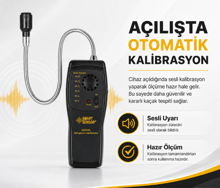 AS5750L soğutucu gaz kaçak dedektörü otomatik kalibrasyon