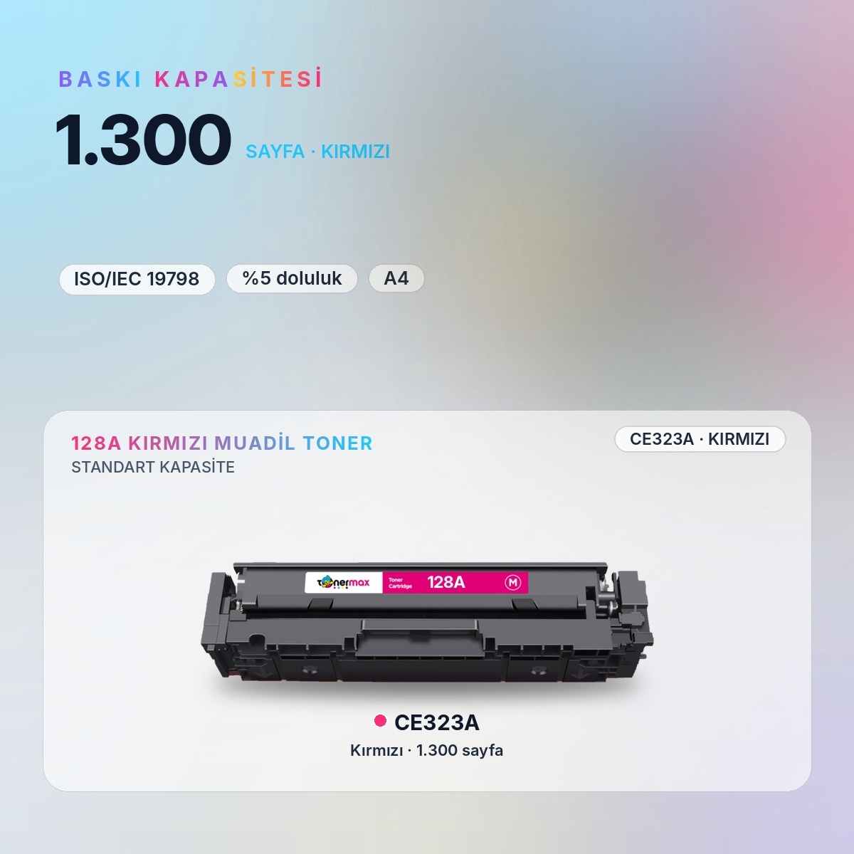 CE323A Kırmızı Muadil Toner baskı kapasitesi