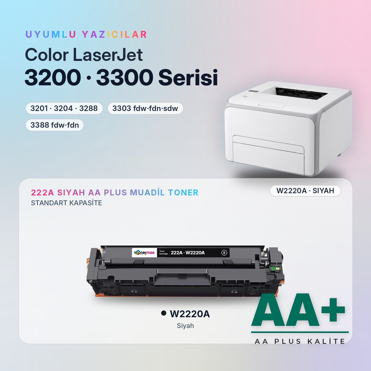 W2220A Siyah Muadil Toner uyumlu yazıcı modelleri