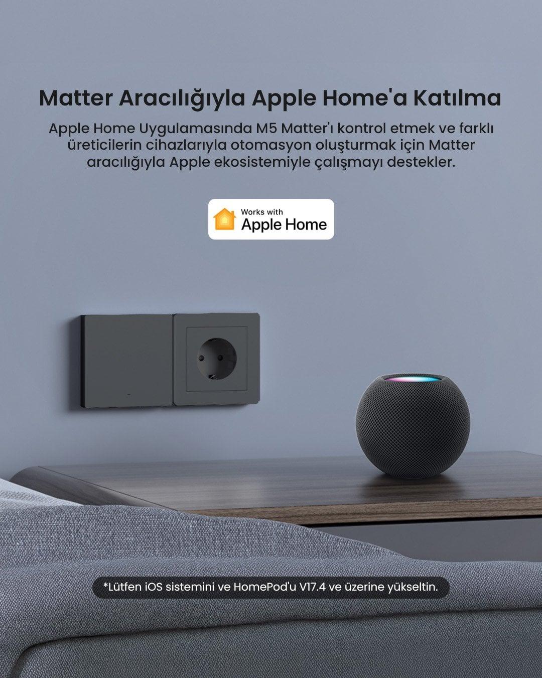 SONOFF M5 Matter Koyu Gri Akıllı Duvar Anahtarı