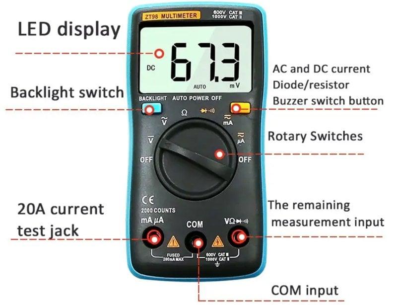 Zoyi ZT-98 Multimetre Ölçü Aleti