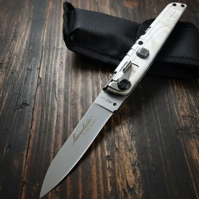 Knivox Akc Levetto Düğmeli İtalyan Stiletto Kamp Çakısı
