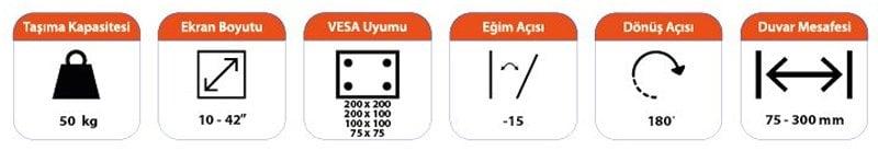 Powermaster 10-42'' Lcd-Led Tv Askı Aparatı Hareketli PM-2231