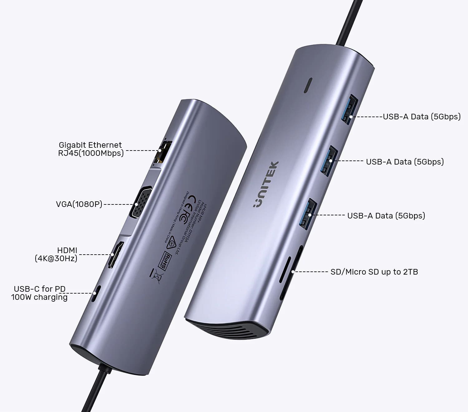 Unitek Type-C to 9 Port Hub Dönüştürücü D1113A