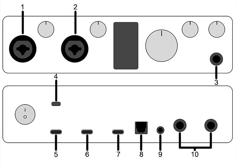 TOPPING PROFESSIONAL E2X2 OTG : Numbered diagram