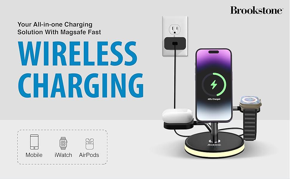 Brookstone 3'ü 1 Arada Magsafe Uyumlu Şarj Ağacı
