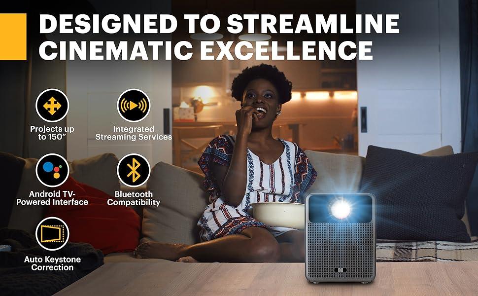 kodak flik HD10 GTV akıllı projektör taşınabilir koyu