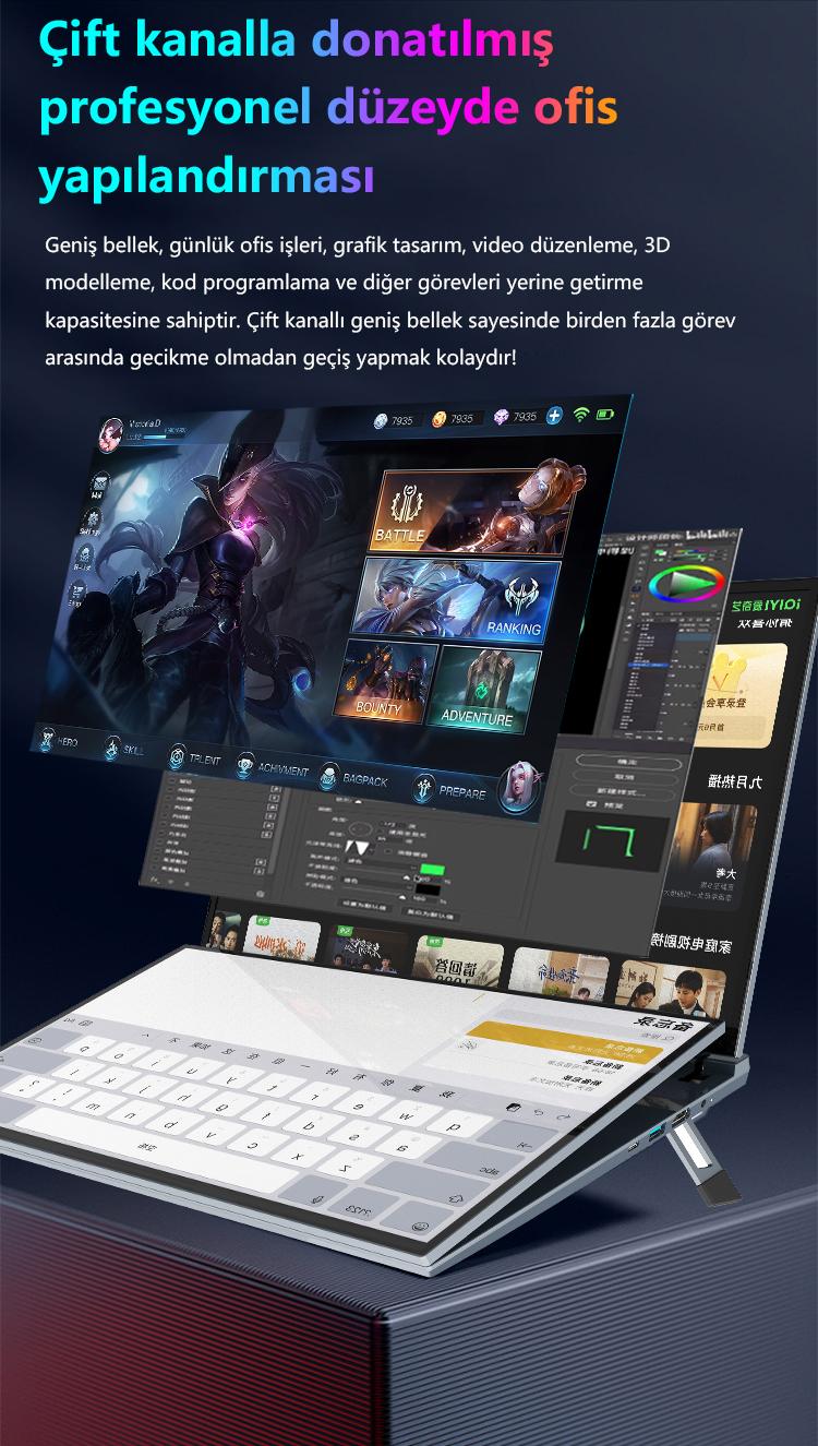 Icotech DS16 Plus Çift Ekranlı Dokunmatik Laptop