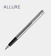 Waterman Allure Dolma Kalem | Krom | İnce Uç | 12 Kısa Mavi Mürekkep Kartuşlu | Hediye Kutusu