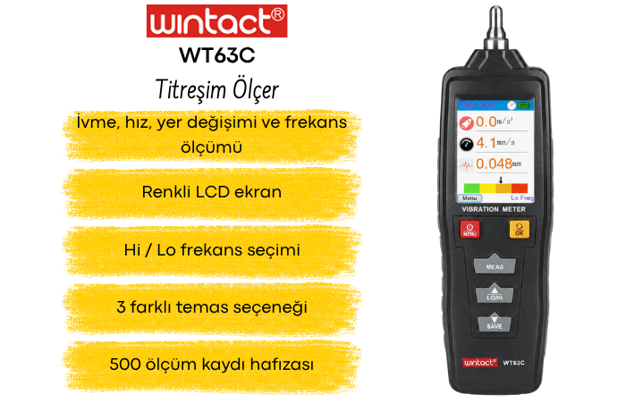 WT63C Vibrasyon Titreşim Ölçer Özellikleri